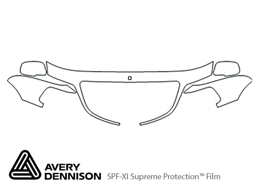town car Avery Dennison Clear Bra Hood Precut PPF Diagram