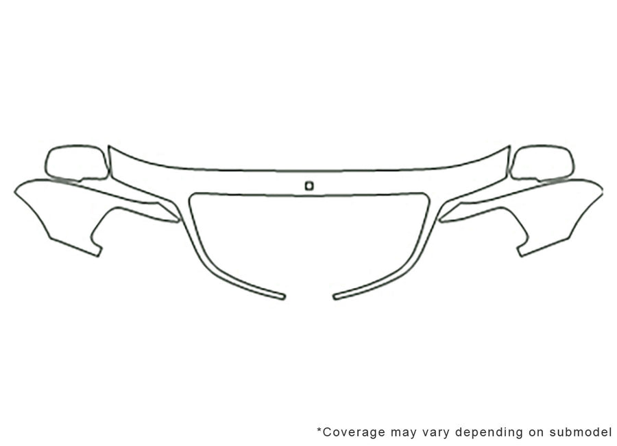 town car 3M Clear Bra Hood Precut PPF Diagram