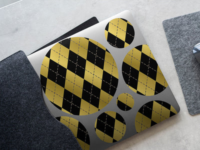 liquid gold argyle DIY Laptop Stickers