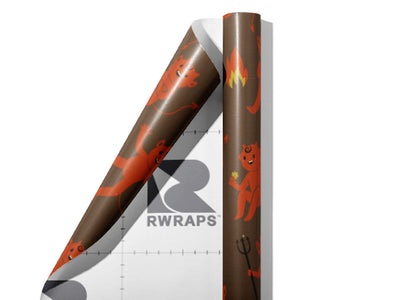 Little Devil Halloween Wrap Film Sheets~Rwraps Series 914 Little Devil Halloween Scrolled Sheet~3