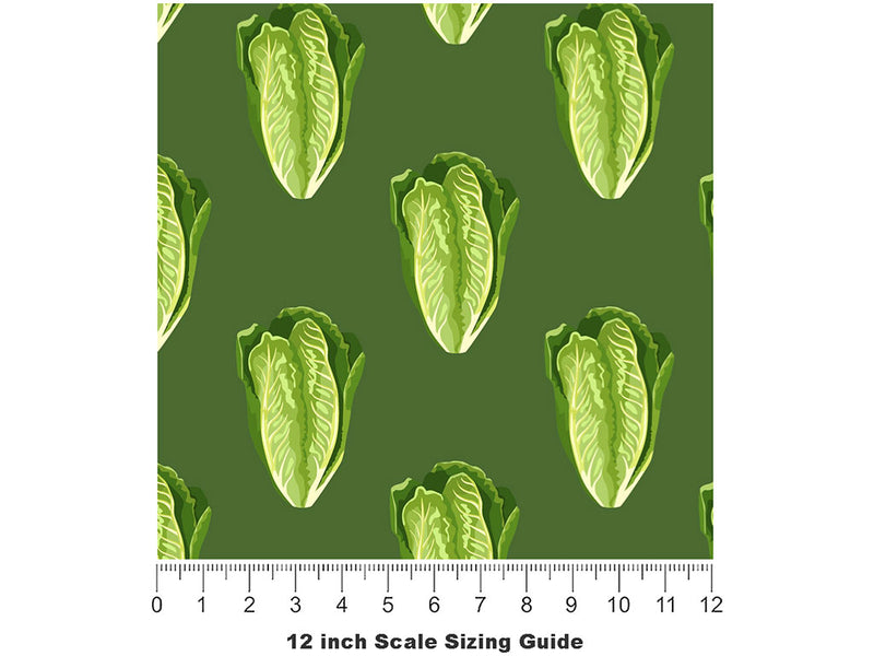 Little Gem Romaine Vegetable Vinyl Film Pattern Size 12 inch Scale~Rwraps Little Gem Romaine Vegetable Sizing Chart~2