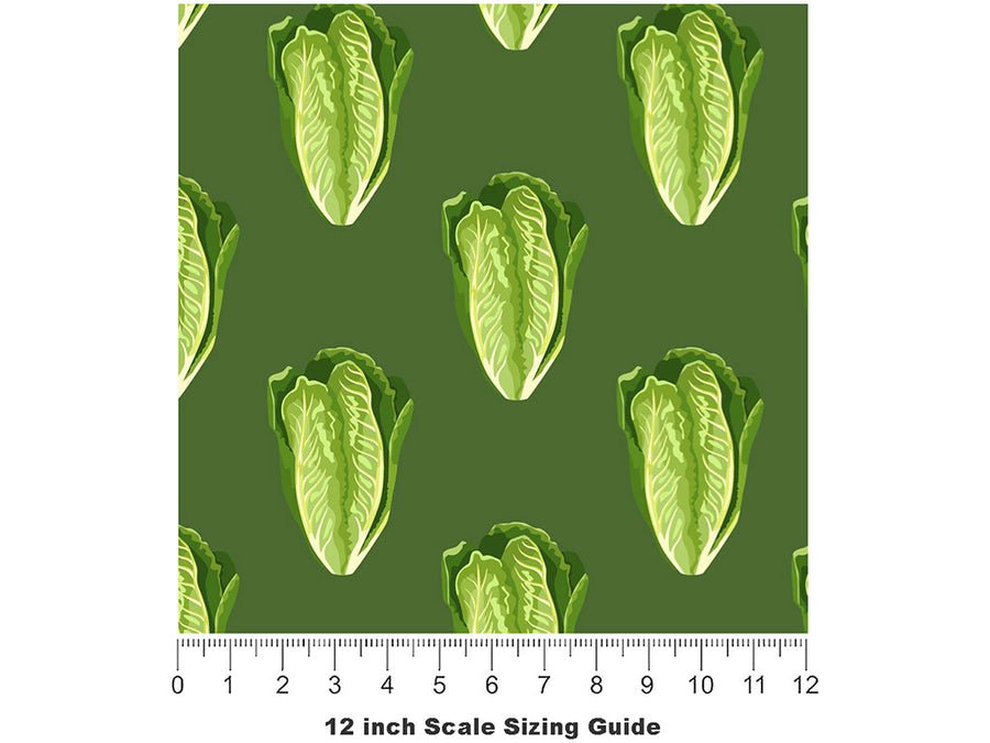 Little Gem Romaine Vegetable Vinyl Film Pattern Size 12 inch Scale~Rwraps Little Gem Romaine Vegetable Sizing Chart~2