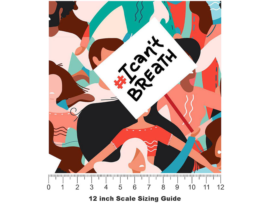 Lives Matter Americana Vinyl Film Pattern Size 12 inch Scale~Rwraps Lives Matter Americana Sizing Chart~3