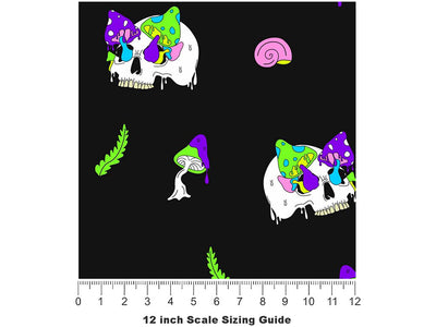 Living Decay Halloween Vinyl Film Pattern Size 12 inch Scale~Rwraps Living Decay Halloween Sizing Chart~2