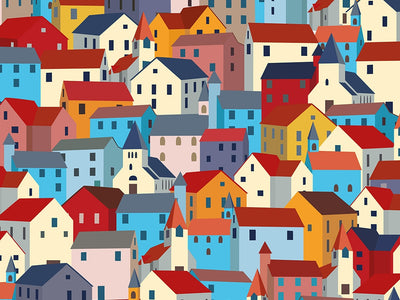 Local Borough Cityscape Vinyl Wrap Pattern~Rwraps Series 914 Digitally Printed Vinyl Wrap~0