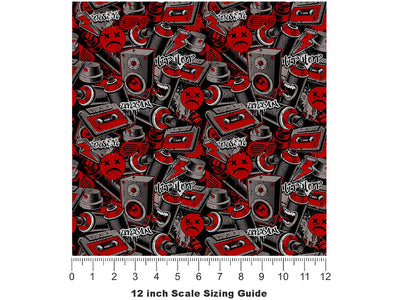 Long Run Graffiti Vinyl Film Pattern Size 12 inch Scale~Rwraps Long Run Graffiti Sizing Chart~2