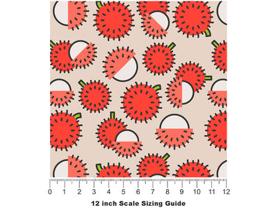 Longan Tang Fruit Vinyl Film Pattern Size 12 inch Scale~Rwraps Longan Tang Fruit Sizing Chart~2