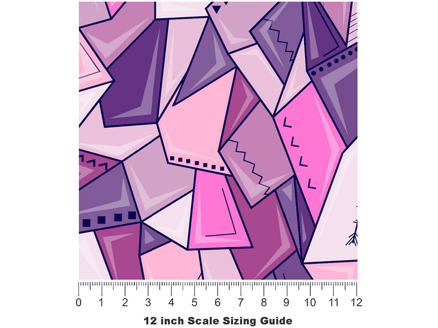 Lost Fairies Mosaic Vinyl Film Pattern Size 12 inch Scale~Rwraps Lost Fairies Mosaic Sizing Chart~2