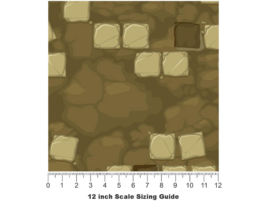 Lost Pathway Brick Vinyl Film Pattern Size 12 inch Scale~Rwraps Lost Pathway Brick Sizing Chart~3