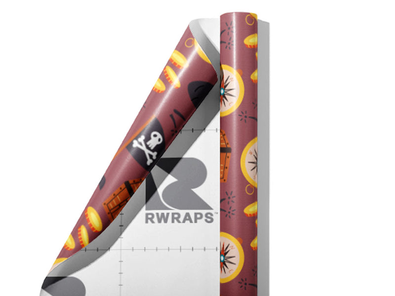 Lost Treasure Pirate Wrap Film Sheets~Rwraps Series 914 Lost Treasure Pirate Scrolled Sheet~3