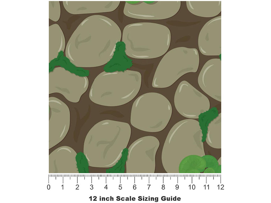Lost Walk Cobblestone Vinyl Film Pattern Size 12 inch Scale~Rwraps Lost Walk Cobblestone Sizing Chart~3