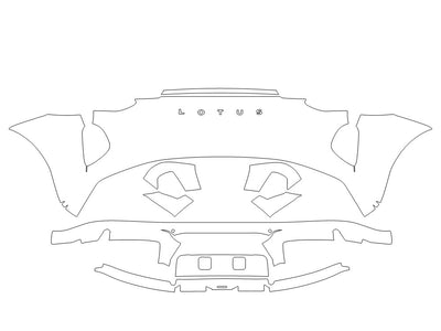 lotus emira 3M Clear Bra Door Cup Precut PPF Diagram