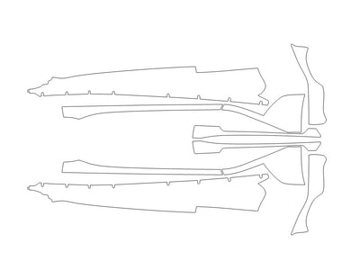lotus emira 3M Clear Bra Door Cup Precut PPF Diagram