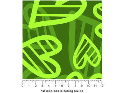 Loud Proclamations Heart Vinyl Film Pattern Size 12 inch Scale~Rwraps Loud Proclamations Heart Sizing Chart~2