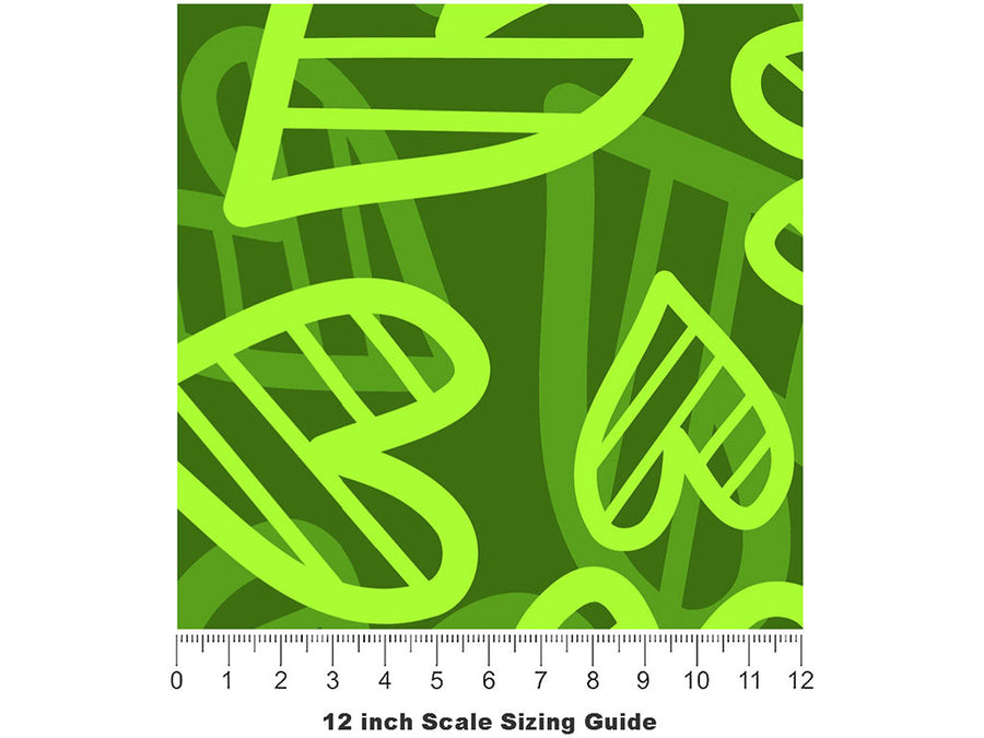 Loud Proclamations Heart Vinyl Film Pattern Size 12 inch Scale~Rwraps Loud Proclamations Heart Sizing Chart~2