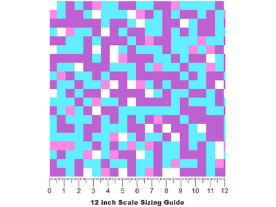 Love Affair Pixel Vinyl Film Pattern Size 12 inch Scale~Rwraps Love Affair Pixel Sizing Chart~2