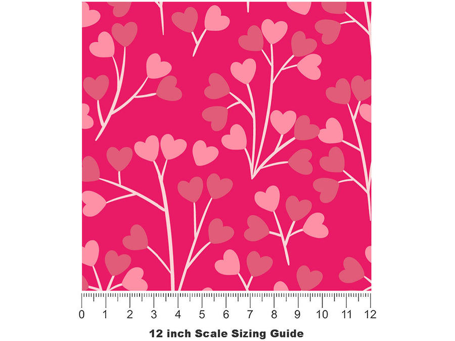Love Blossom Heart Vinyl Film Pattern Size 12 inch Scale~Rwraps Love Blossom Heart Sizing Chart~2