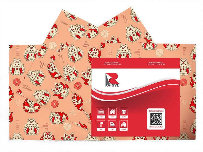 lovely kitsune animal Craft Vinyl Sheet Pack