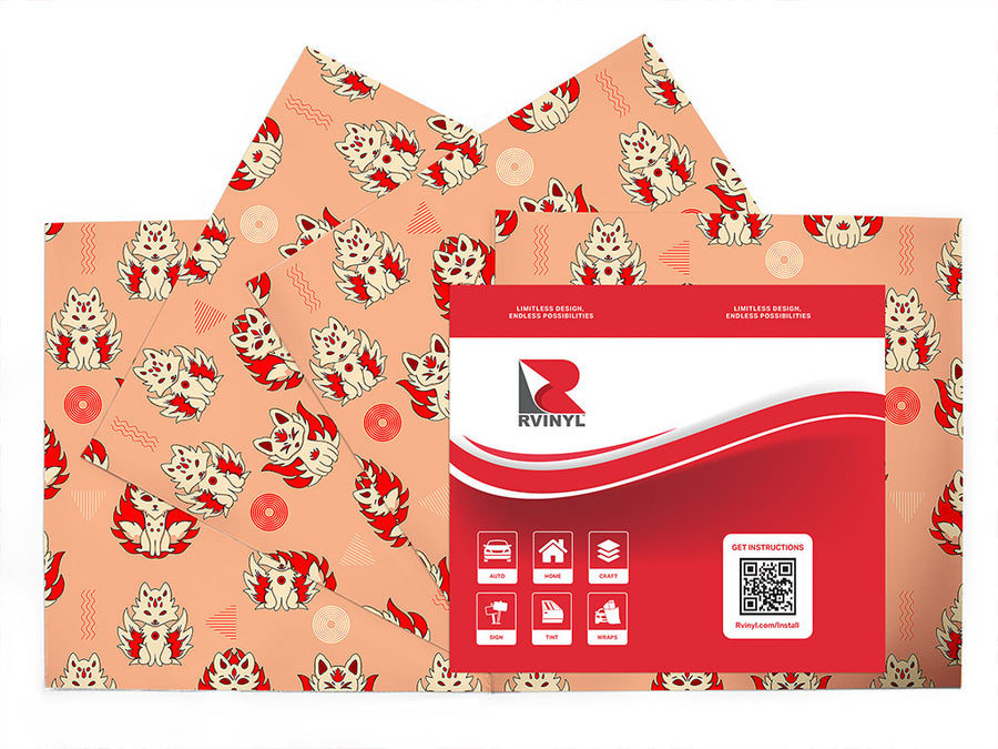 lovely kitsune animal Craft Vinyl Sheet Pack