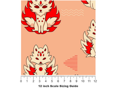 Lovely Kitsune Animal Vinyl Film Pattern Size 12 inch Scale~Rwraps Lovely Kitsune Animal Sizing Chart~2