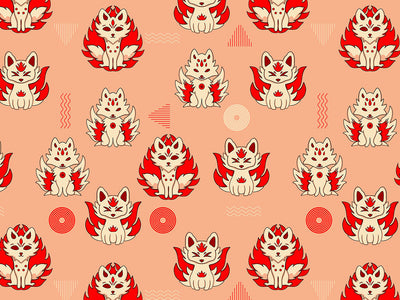 Lovely Kitsune Animal Vinyl Wrap Pattern~Rwraps Series 914 Digitally Printed Vinyl Wrap~0