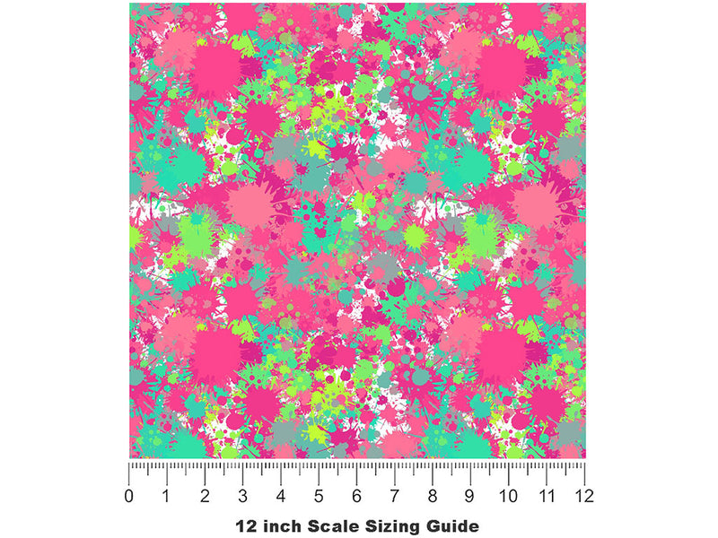 Lovers Spat Paint Splatter Vinyl Film Pattern Size 12 inch Scale~Rwraps Lovers Spat Paint Splatter Sizing Chart~2