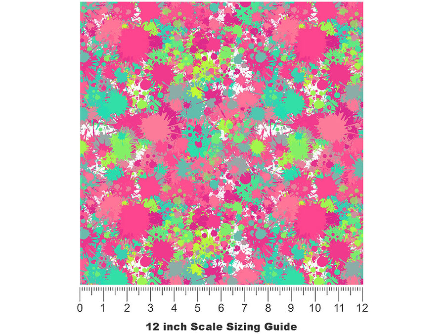 Lovers Spat Paint Splatter Vinyl Film Pattern Size 12 inch Scale~Rwraps Lovers Spat Paint Splatter Sizing Chart~2