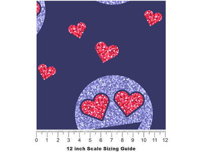Lovey Dovey Emoji Vinyl Film Pattern Size 12 inch Scale~Rwraps Lovey Dovey Emoji Sizing Chart~2