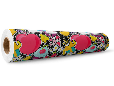Lovey Dovey Sticker Bomb Wrap Film Wholesale Roll~Rwraps Series 914 Digitally Printed Vinyl Roll~5
