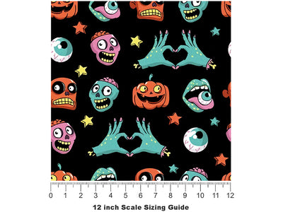 Loving Dead Zombie Vinyl Film Pattern Size 12 inch Scale~Rwraps Loving Dead Zombie Sizing Chart~2