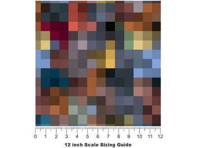 Low-Res  Pixel Vinyl Film Pattern Size 12 inch Scale~Rwraps Low-Res  Pixel Sizing Chart~2