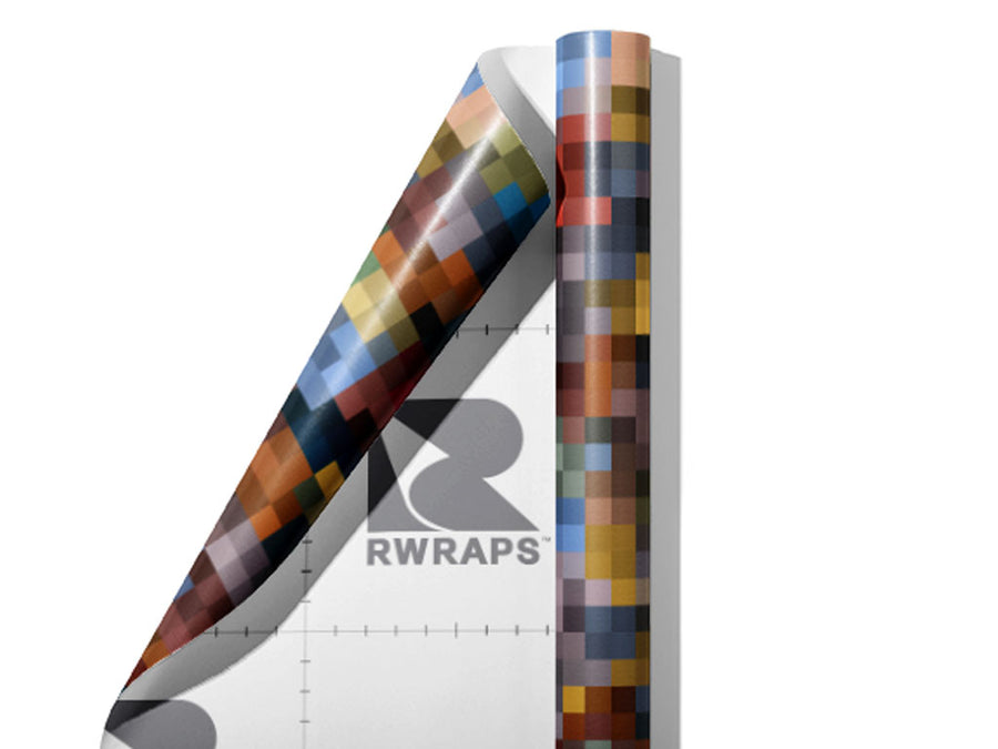 Low-Res  Pixel Wrap Film Sheets~Rwraps Series 914 Low-Res  Pixel Scrolled Sheet~3