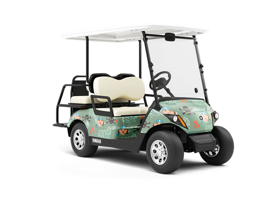 Loyal Shipmates Pirate Wrapped Golf Cart