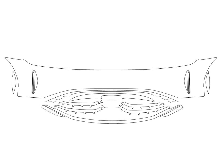 air Avery Dennison Clear Bra Bumper Precut PPF Diagram