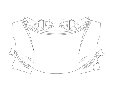 air Avery Dennison Clear Bra Hood Precut PPF Diagram