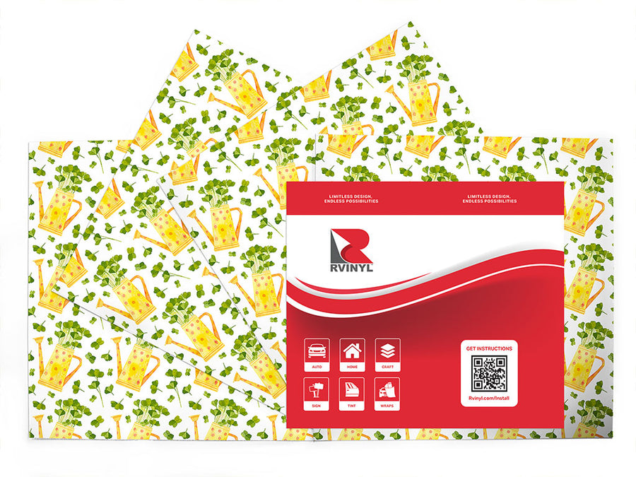 lucky clovers gardening Craft Vinyl Sheet Pack