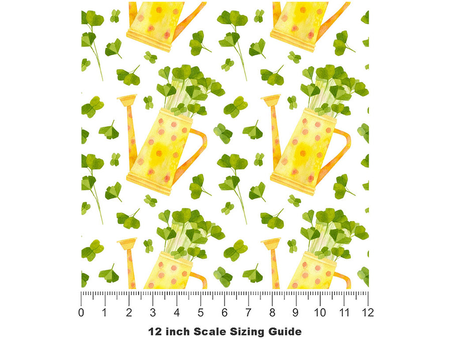 Lucky Clovers Gardening Vinyl Film Pattern Size 12 inch Scale~Rwraps Lucky Clovers Gardening Sizing Chart~2