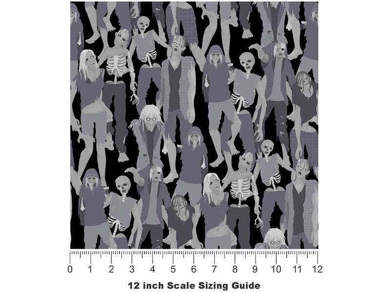 Lumbering Horde Zombie Vinyl Film Pattern Size 12 inch Scale~Rwraps Lumbering Horde Zombie Sizing Chart~2