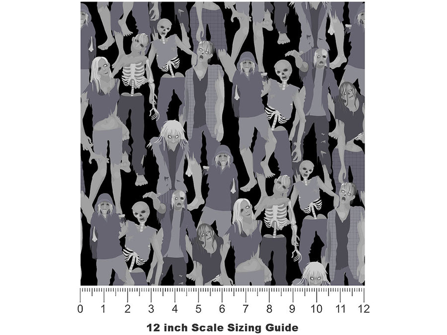 Lumbering Horde Zombie Vinyl Film Pattern Size 12 inch Scale~Rwraps Lumbering Horde Zombie Sizing Chart~2