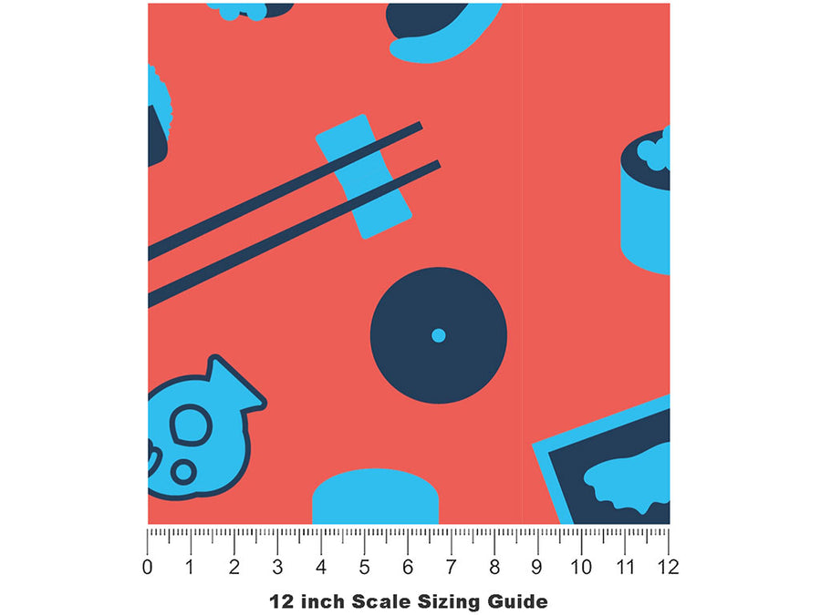 Lunch Menu Food Vinyl Film Pattern Size 12 inch Scale~Rwraps Lunch Menu Food Sizing Chart~2