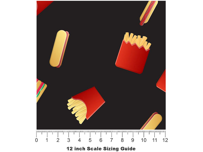 Lunch Menu Americana Vinyl Film Pattern Size 12 inch Scale~Rwraps Lunch Menu Americana Sizing Chart~3