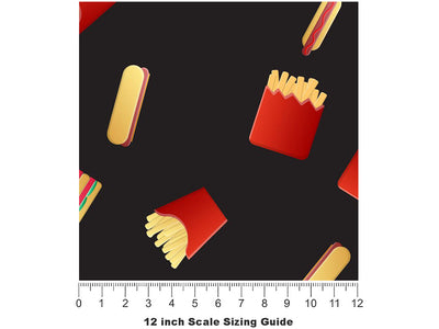 Lunch Menu Americana Vinyl Film Pattern Size 12 inch Scale~Rwraps Lunch Menu Americana Sizing Chart~3