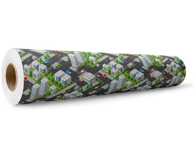 Lunch Rush Cityscape Wrap Film Wholesale Roll~Rwraps Series 914 Digitally Printed Vinyl Roll~5
