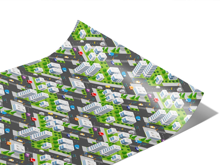 Lunch Rush Cityscape Vinyl Wraps~Rwraps Series 914 Digitally Printed Vinyl Wrap~1