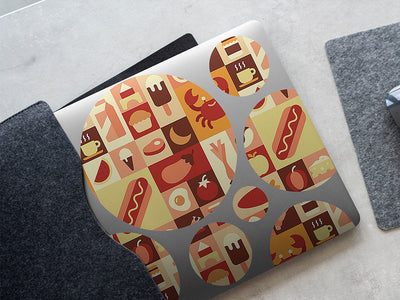 lunchtime menu mosaic DIY Laptop Stickers