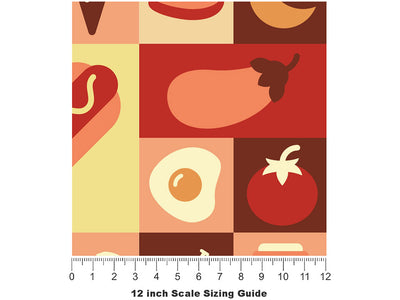 Lunchtime Menu Mosaic Vinyl Film Pattern Size 12 inch Scale~Rwraps Lunchtime Menu Mosaic Sizing Chart~2