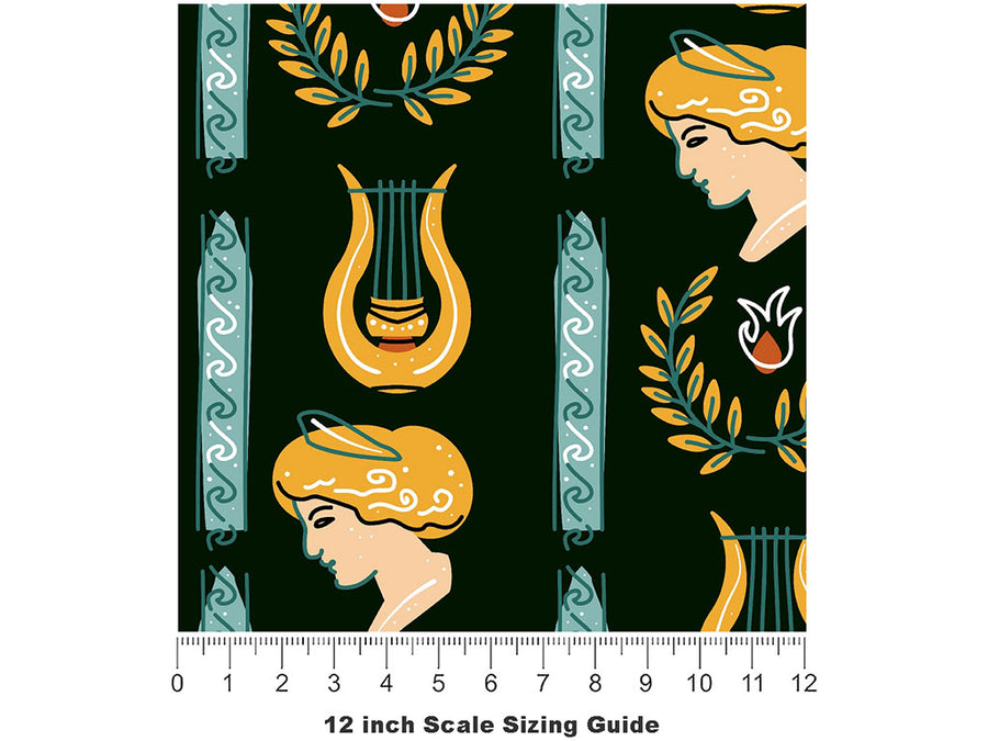 Lyre Lyre Greco Roman Vinyl Film Pattern Size 12 inch Scale~Rwraps Lyre Lyre Greco Roman Sizing Chart~2