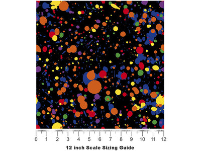 Mad World Paint Splatter Vinyl Film Pattern Size 12 inch Scale~Rwraps Mad World Paint Splatter Sizing Chart~2