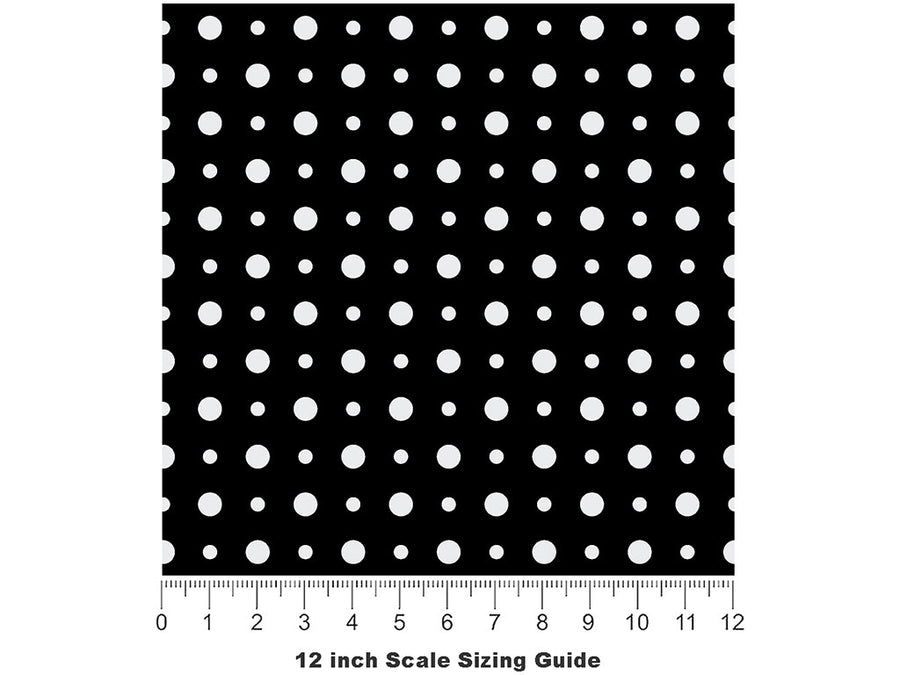 Maddening Monochrome Polka Dot Vinyl Film Pattern Size 12 inch Scale~Rwraps Maddening Monochrome Polka Dot Sizing Chart~2