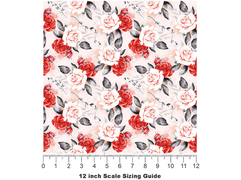 Madonna Rose Floral Vinyl Film Pattern Size 12 inch Scale~Rwraps Madonna Rose Floral Sizing Chart~2